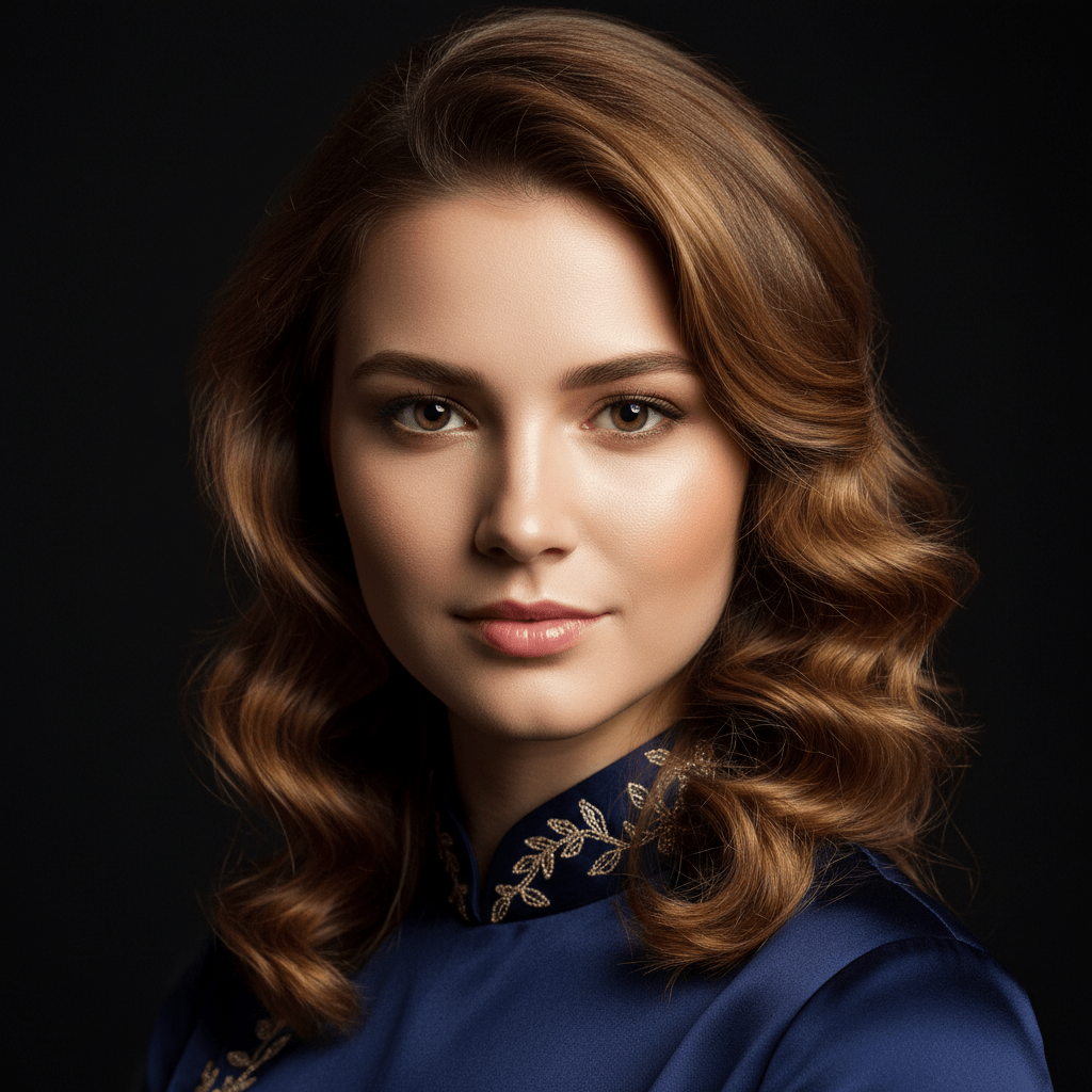 Ritratto elegante di una giovane attrice per un provino cinematografico professionale