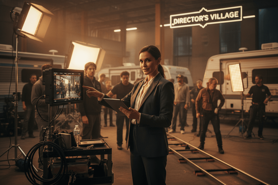 Regista al lavoro sul set: il linguaggio visivo del cinema in azione