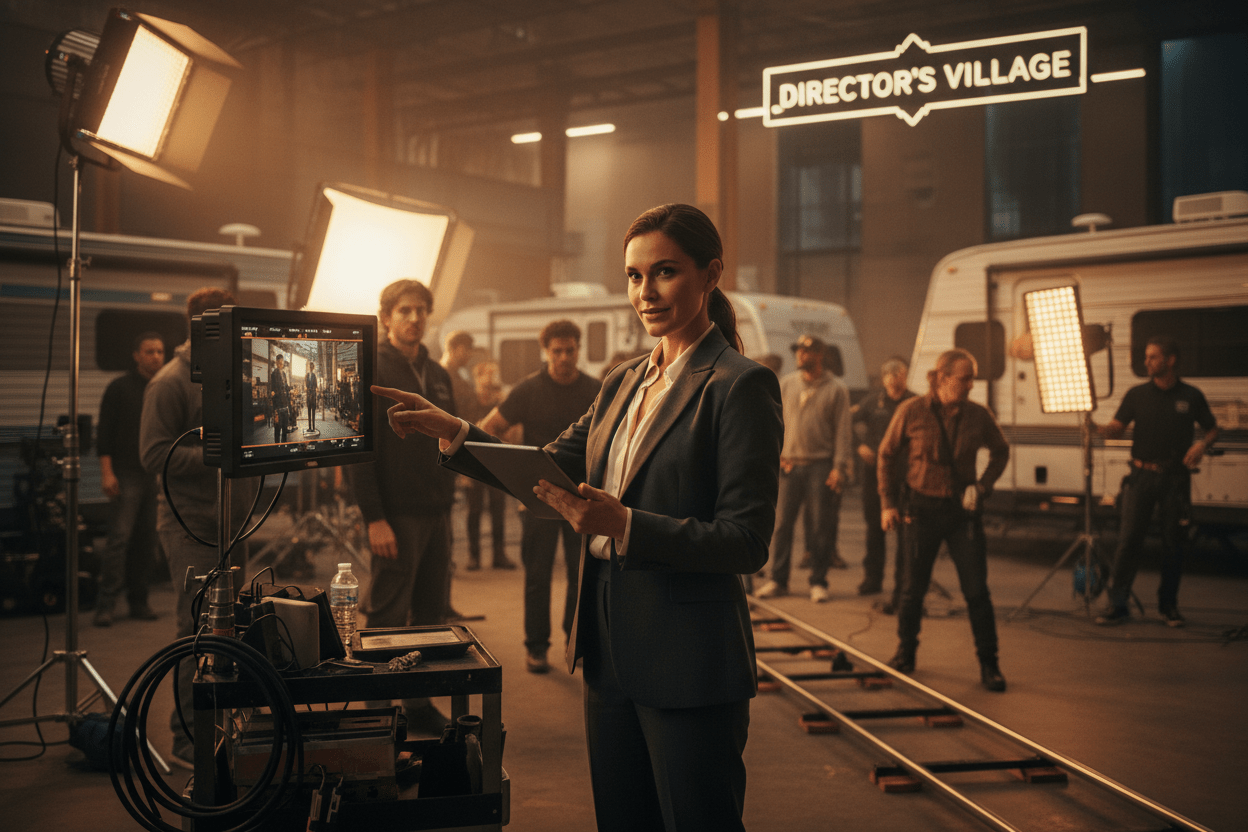 Regista al lavoro sul set: il linguaggio visivo del cinema in azione